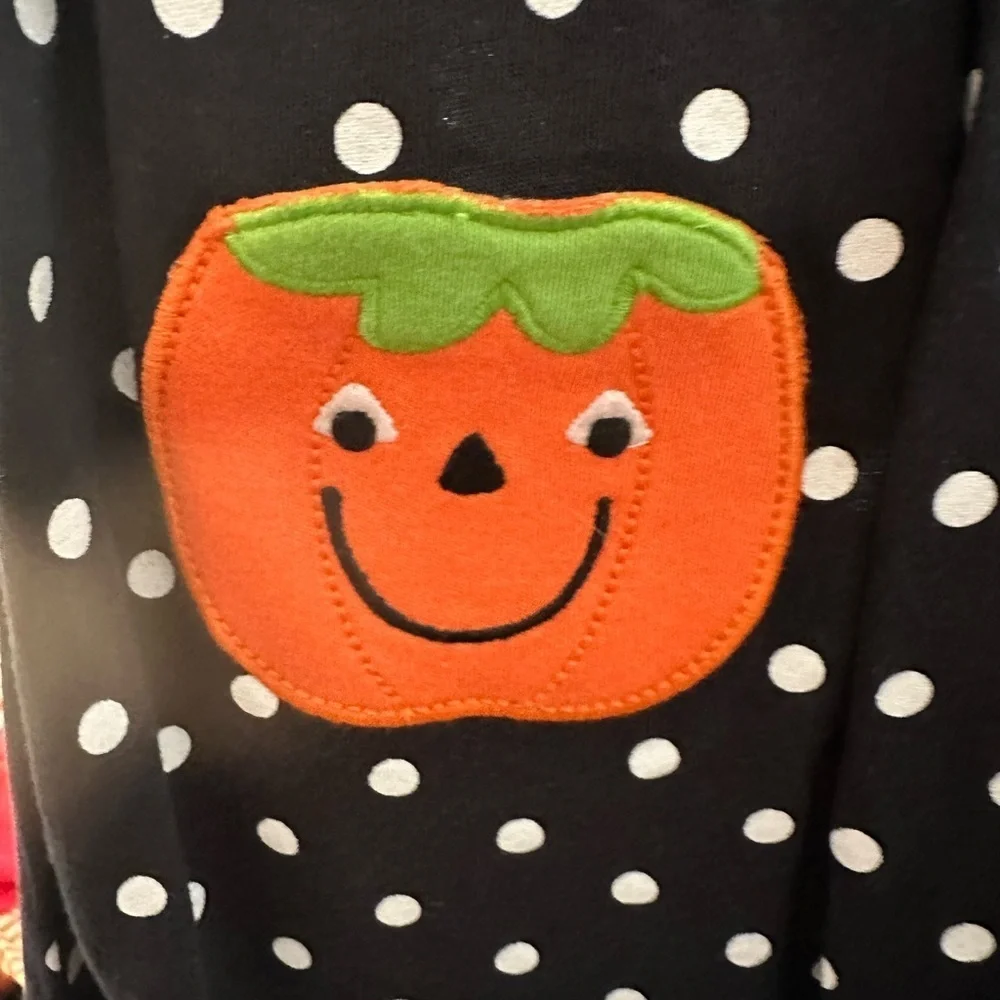 Carter's Black and White Polka Dot Dress with Orange Accents
